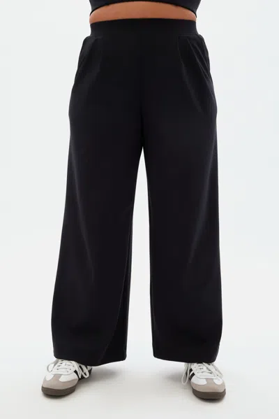 Girlfriend Collective Black Luxe Wide Leg Pant