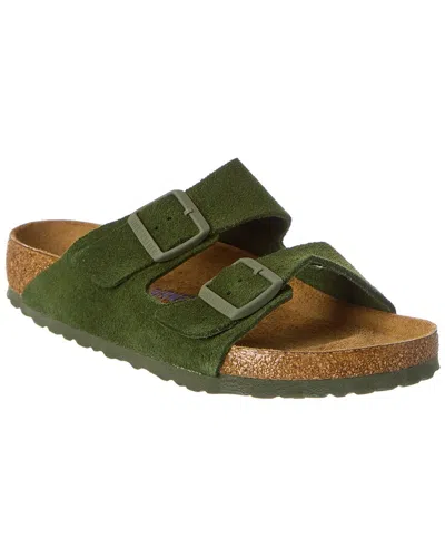 Shop Birkenstock Arizona Suede Sandal In Green