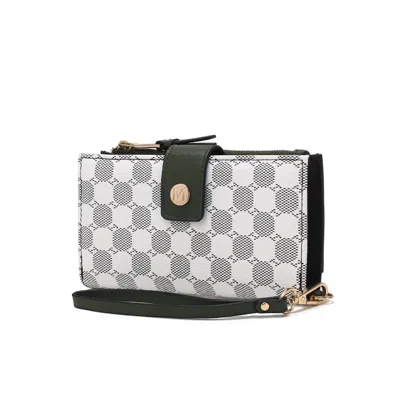 Mkf Collection By Mia K Mkf Collection Solene Circular Print Vegan Leather Women's Wristlet Wallet By Mia K In Green