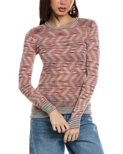 Shop M Missoni Wool-blend Sweater In Beige