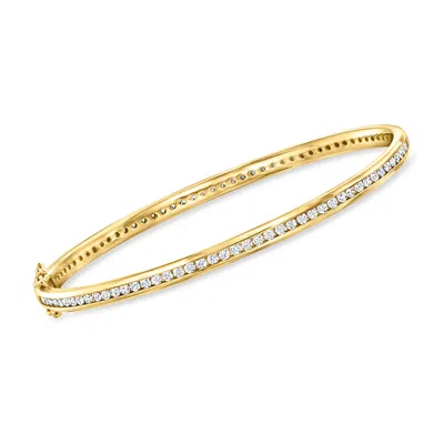 Ross-simons Cz Eternity Bangle Bracelet In 18kt Gold Over Sterling In Multi