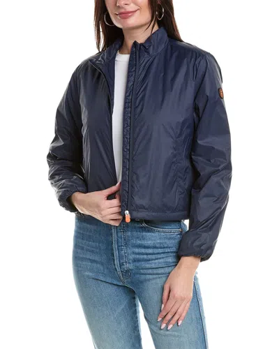 Shop Save The Duck Anika Short Jacket In Blue