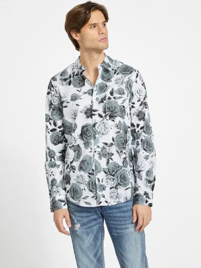 Shop Guess Factory Elroy Printed Shirt In Grey