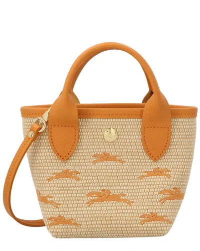 Shop Longchamp Le Panier Pliage Xs Canvas Basket Bag In Orange
