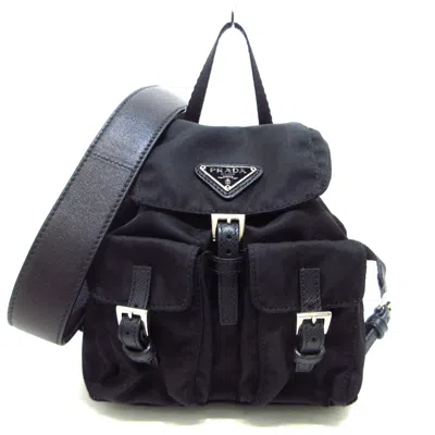 Shop Prada Tessuto Synthetic Backpack Bag () In Black