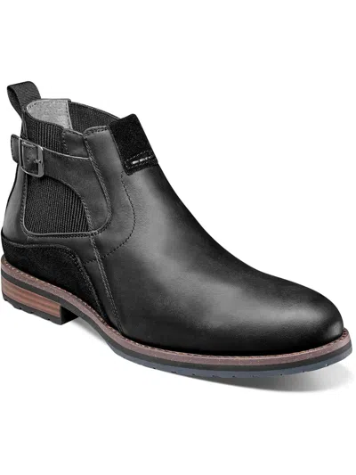 Shop Stacy Adams Oskar Mens Leather Ankle Chelsea Boots In Grey