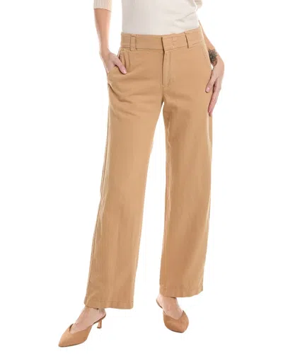 Shop Vince Casual Linen-blend Wide Leg Pant In Brown