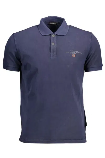 Shop Napapijri Cotton Polo Men's Shirt In Blue