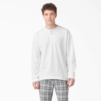Shop Dickies Long Sleeve Henley T-shirt In White