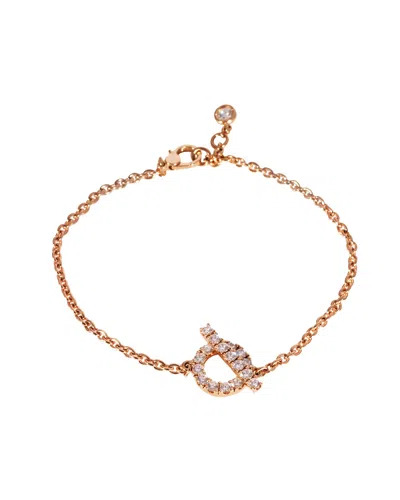 Shop Hermes Hermès Finesse Diamond Bracelet In 18k Rose Gold 0.55 Ctw In Grey
