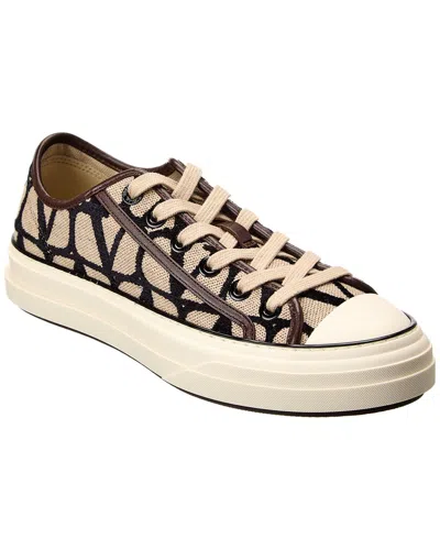 Shop Valentino Toile Iconographe Canvas & Leather Sneaker In Brown