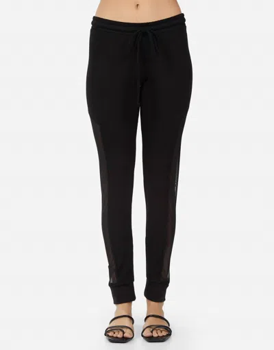 Michael Lauren Payne Loungepant With Contrast Mesh In Black In Black