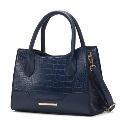Shop Mkf Collection By Mia K Gili Crocodile Embossed Vegan Leather Women's Tote Handbag By Mia K. In Blue