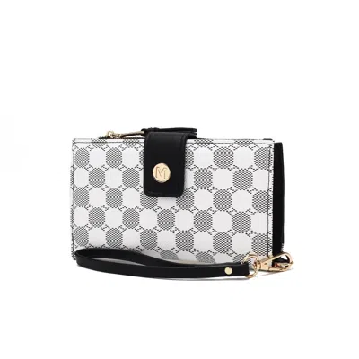 Mkf Collection By Mia K Mkf Collection Solene Circular Print Vegan Leather Women's Wristlet Wallet By Mia K In Black