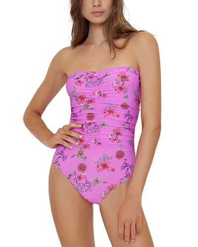 Shop Pq Swim Ruched One-piece In Pink