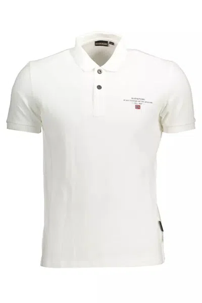 Shop Napapijri Cotton Polo Men's Shirt In White