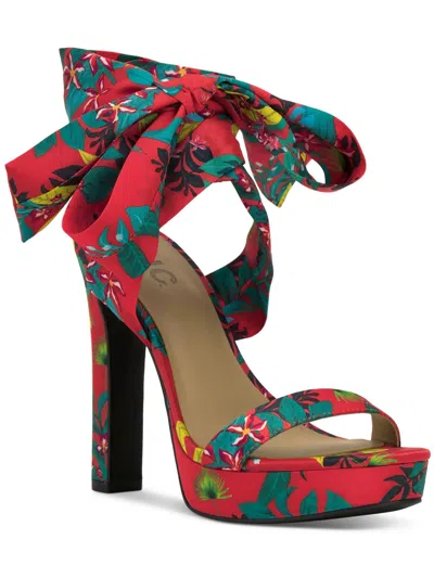 Shop Inc Noyar Womens Satin Ankle Tie Platform Sandals In Multi