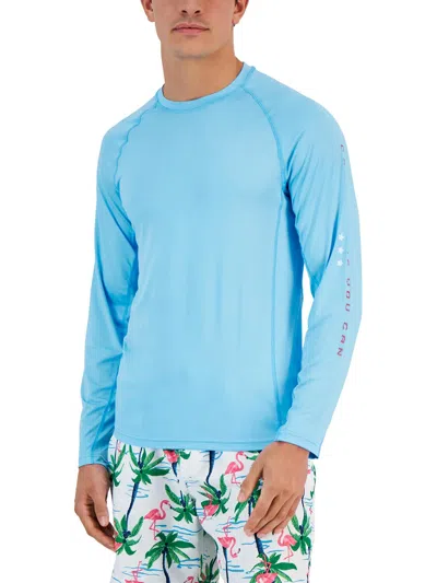Shop Club Room Mens Fishing Active Pullover Top In Blue