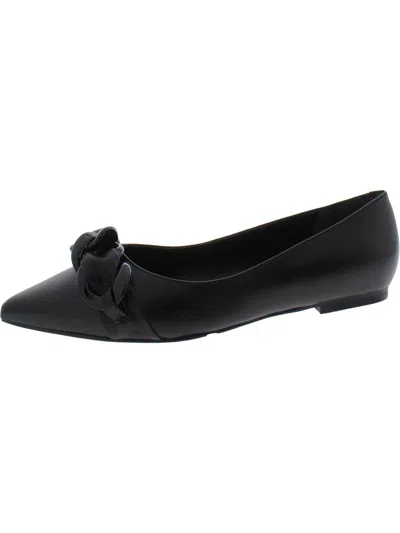 Shop Calvin Klein Beeta Womens Pointed Toe Shape Synthetic Upper Ballet Flats In Black