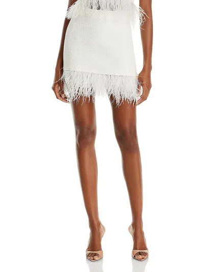 Shop Frame Womens Crochet Feather Mini Skirt In White