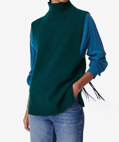 Shop Vanessabruno Vitina Sleeveless Sweater In Bleu Canard In Multi