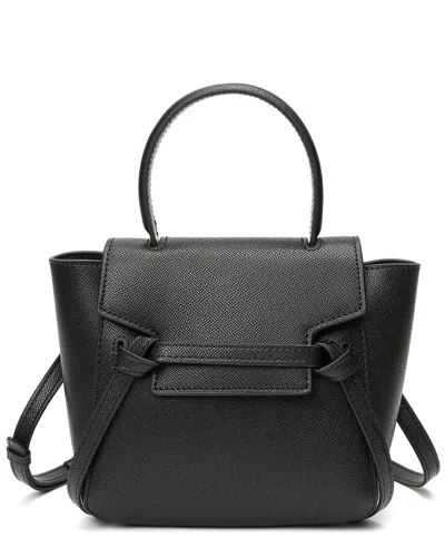 Shop Tiffany & Fred Paris Saffiano Leather Satchel In Black