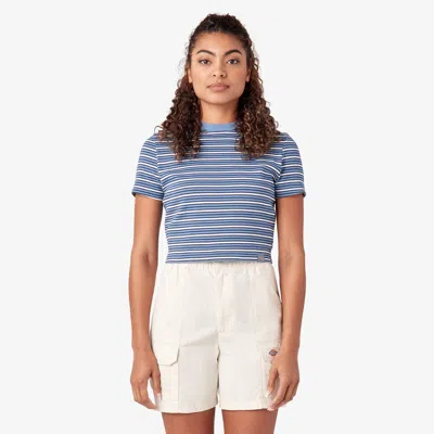 Shop Dickies Women's Altoona Striped T-shirt In Blue