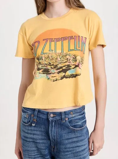 Shop Madeworn Led Zeppelin "holy" Crop Tee In Lemon In Yellow
