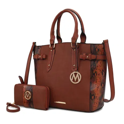 Mkf Collection By Mia K Joelle Faux-snake Embossed Women's Tote Bag With Matching Wallet By Mia K. In Green