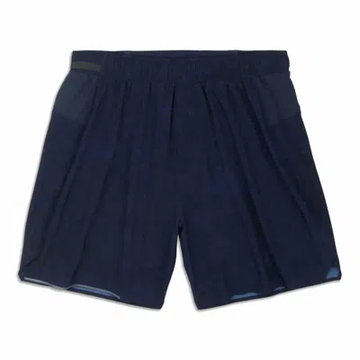 Shop Lululemon Men's Lined Surge Shorts 6" In Gravel Dust True Navy Multi In Blue