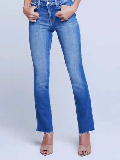 Shop L Agence Draya High Rise Slim Jean In Douglas In Blue