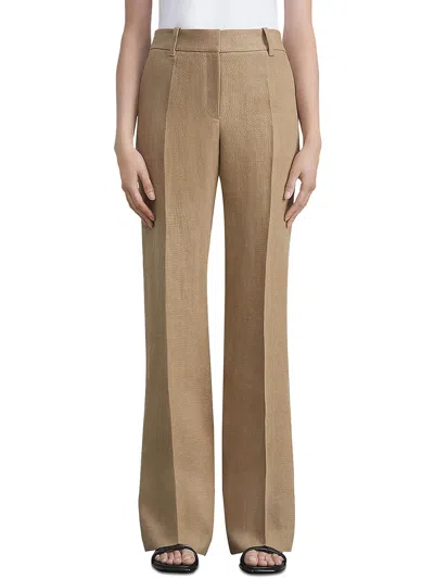 Shop Lafayette 148 Womens High Rise Business Wide Leg Pants In Brown