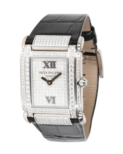 Shop Patek Philippe Twenty-4 4910g-001 Women's Watch In 18kt White Gold In Silver