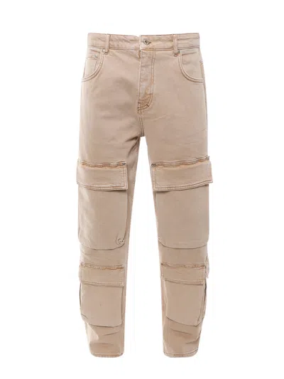 Shop Represent Cargo Beige Denim Trouser