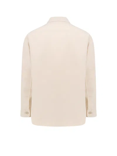 Shop Fendi Cotton And Linen Shirt With All-over Ff Motif