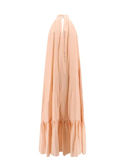 Shop Semicouture Cotton And Silk Long Dress