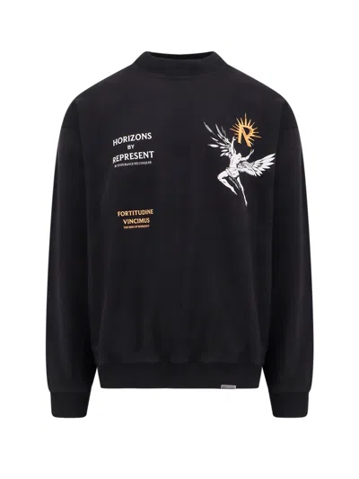 Shop Represent Cotton Sweatshirt With Icarus Print