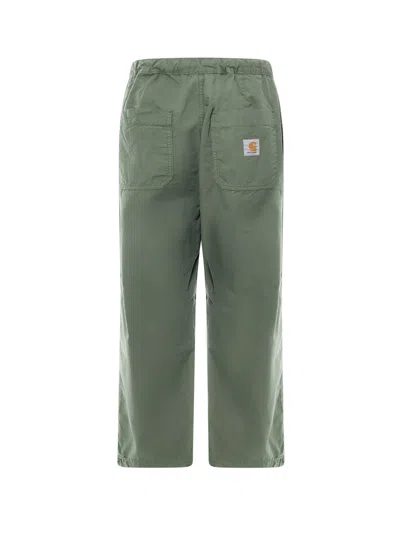 Shop Carhartt Cotton Trouser With Logo Patch