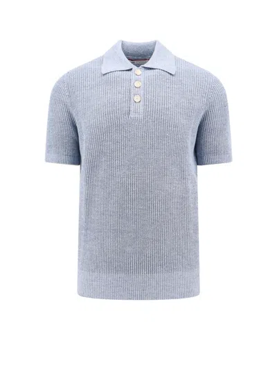 Shop Brunello Cucinelli Linen And Cotton Polo Shirt