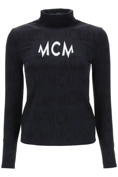 Shop Mcm Long Sleeved Top With Logo Pattern