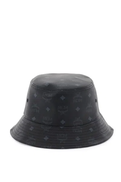 Shop Mcm Visetos Bucket Hat In Faux Leather