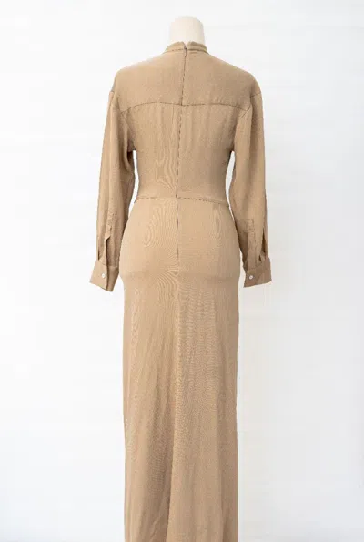 Pre-owned Christopher Esber Tan Ruched Dress