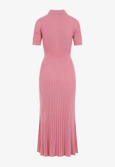 Shop Gabriela Hearst Amor Ribbed Midi Dress In Pink