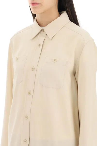 Shop Apc A.p.c. 'chloe' Wool And Viscose Overshirt Women In Cream