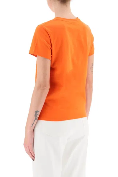 Shop Apc A.p.c. T-shirt With Flocked Vpc Logo Women In Orange