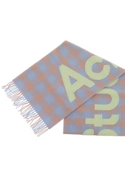 Shop Acne Studios "checked Scarf With Logo Pattern" Women In Multicolor
