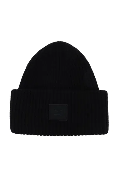 Shop Acne Studios Woolen Face Beanie Hat Women In Black