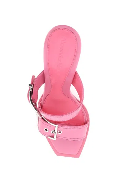 Shop Alexander Mcqueen 'punk' Leather Sandals Women In Pink
