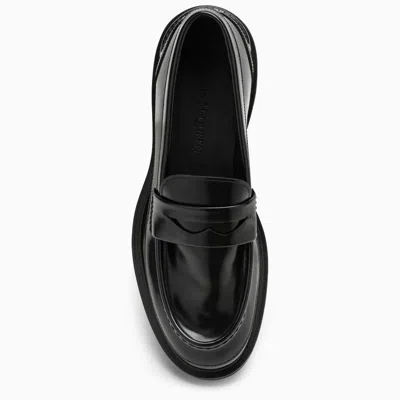 Shop Alexander Mcqueen Black Leather Loafer Men