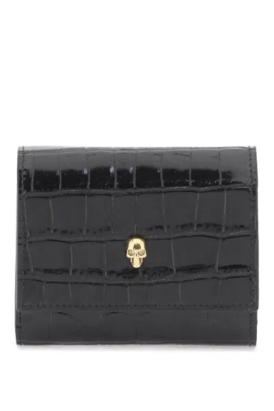 Shop Alexander Mcqueen Compact Skull Wallet Women In Black